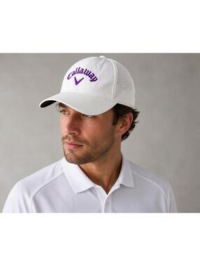 Callaway White Baseball Cap with‎ Purple Embroidery